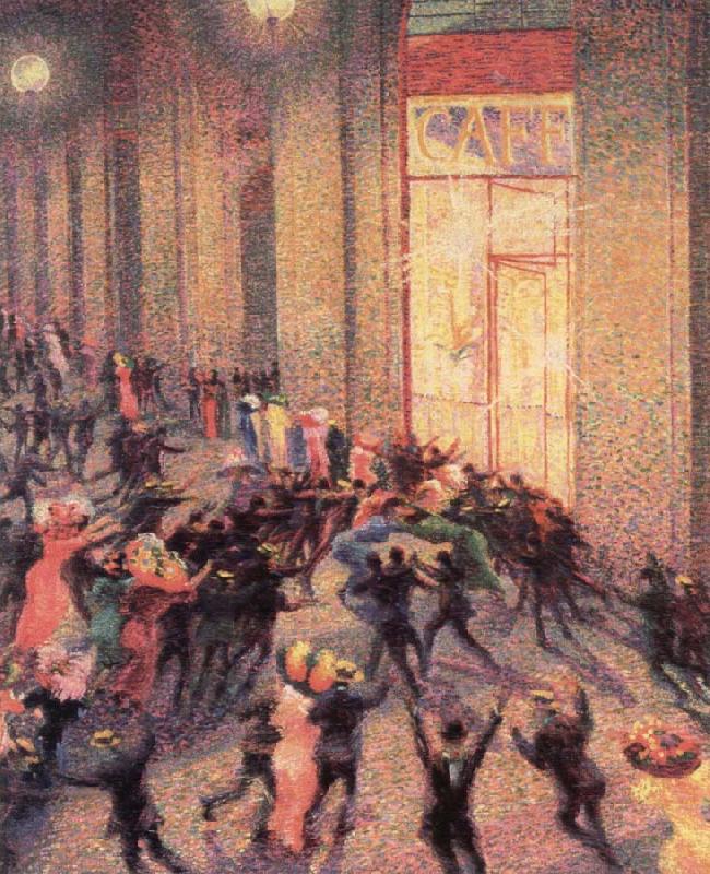a fight in the arcade, Umberto Boccioni